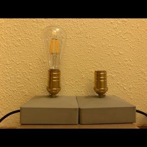 TWO Concrete Block Lamps w/ Bulbs!!